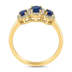 Saphir Ring für Damen aus Gelbgold mit Brillanten BDR0038Sa-GSL