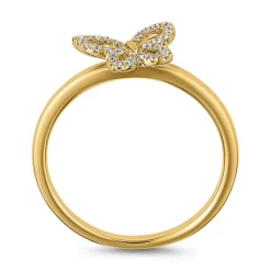 Schmetterling Ring aus Gelbgold mit Brillanten BDR0099-GSL