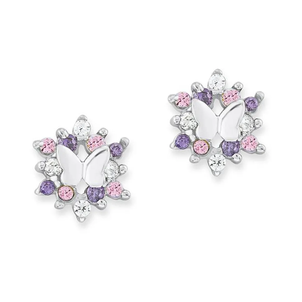 Schmetterlings-Ohrstecker aus 925er Silber mit Zirkonia 9245598