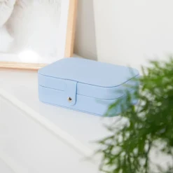 Schmucketui aus hellblauem Kunstleder GET0050