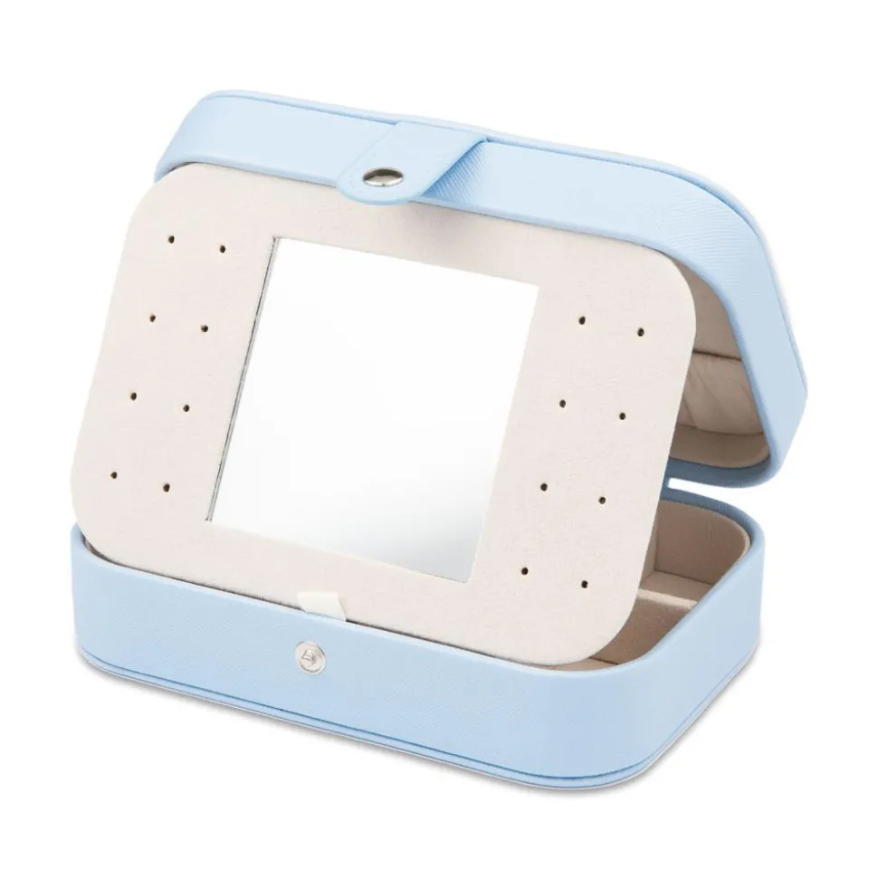 Schmucketui aus hellblauem Kunstleder GET0050