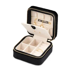 Schmucketui in Reisegröße aus schwarzem Samt GET0047