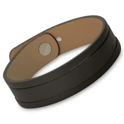 Schwarzes Kunstleder-Armband mit Schlitzen LB0370SL