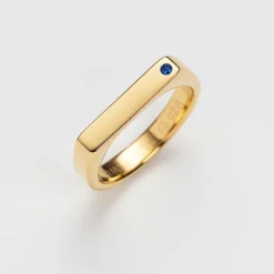 Signet Brilliant Cut Damenring aus 925er Silber, gold PH004276