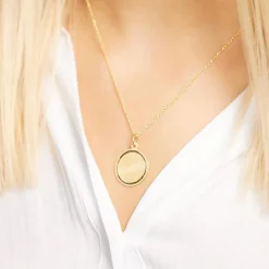 Silberkette mit Anhänger vergoldet gravierbar SP0339SLK