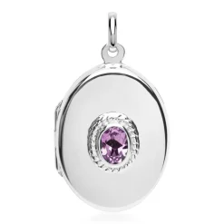 Silberkette mit Medaillon Amethyst SP0511SLK