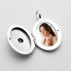 Silberkette mit Medaillon Amethyst SP0511SLK