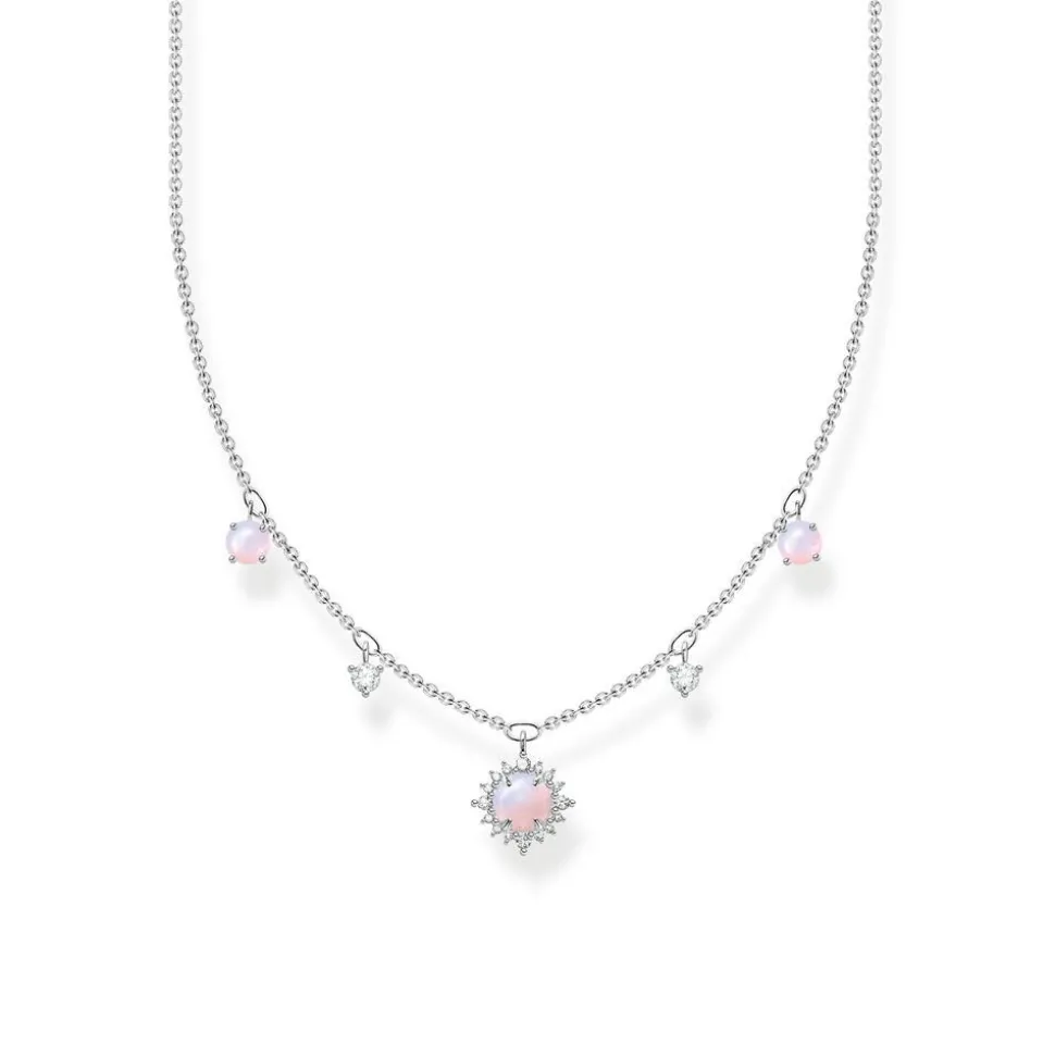 Silberkette Vintage mit Glas-Keramik-Steinbesatz KE2094-166-7