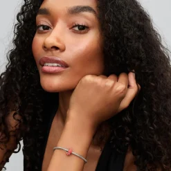 Slide-Charm Moments, Sterlingsilber, Koralle, Zirkonia 793897C01