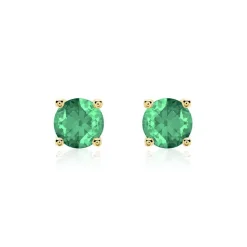 Smaragd Ohrstecker für Damen aus 14 Karat Gold BDE0022Sm-14KGSL