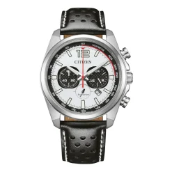Solar Chronograph für Herren aus Edelstahl, Leder CA4640-09A
