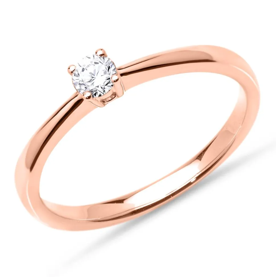 Solitärring aus 585er Roségold mit Diamant, lab-grown VR0351-LSL