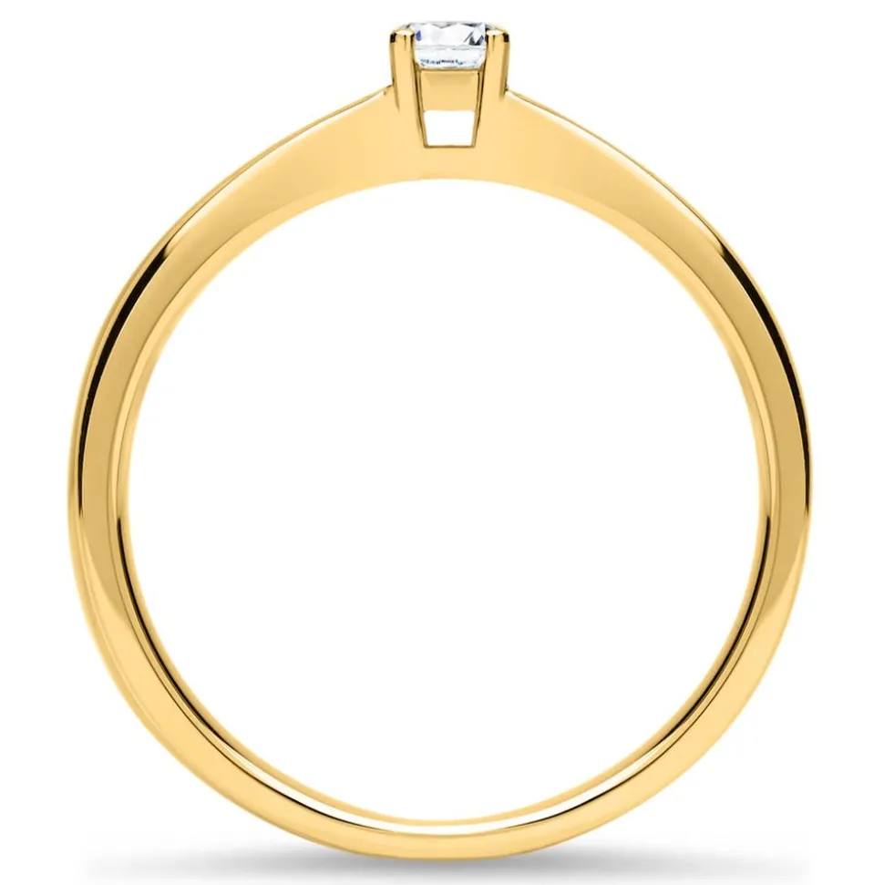 Solitärring aus 18K Gold mit Brillant, lab-grown VR0370-LSL