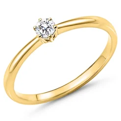 Solitärring aus 18K Gold mit Diamant, lab-grown VR0373-LSL