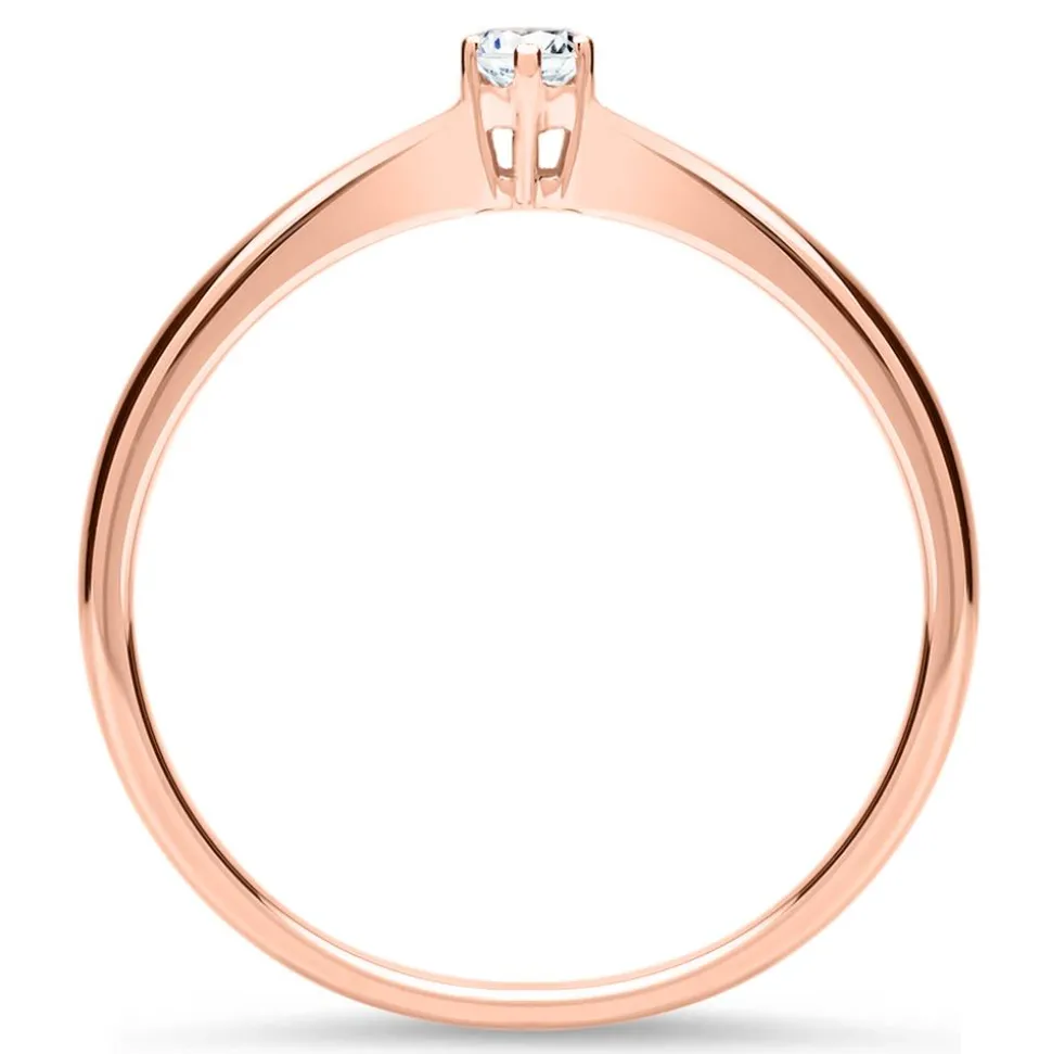 Solitärring aus 18K Gold mit Diamant, lab-grown VR0373-LSL