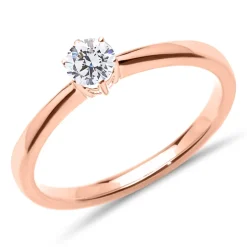 Solitärring aus 18K Roségold mit Diamant, lab-grown VR0380-LSL