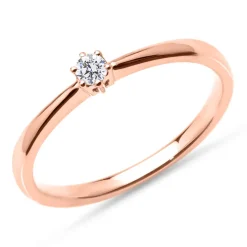 Solitärring aus 18K Roségold mit Diamant, lab-grown VR0368-LSL