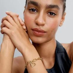 Stacheldraht-Herz Charm-Anhänger, IP Gold, ME 762526C00