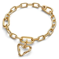 Stacheldraht-Herz Charm-Anhänger, IP Gold, ME 762526C00
