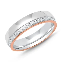 Sterlingsilber Ring Silber Roségold Zirkonia R8583czSL