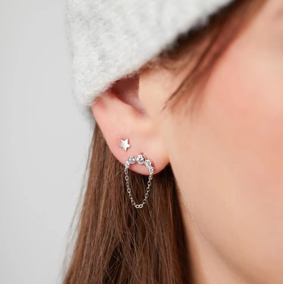 Stern Ohrstecker aus Sterlingsilber LSE0018