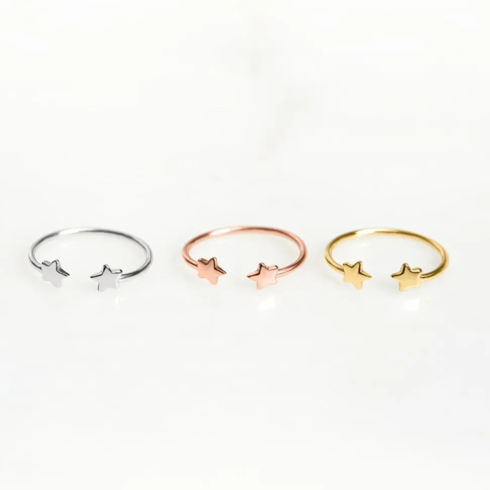 Sternen Ring aus vergoldetem 925er Silber LSR0019