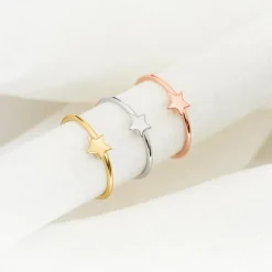 Sternring aus vergoldetem Sterlingsilber LSR0046