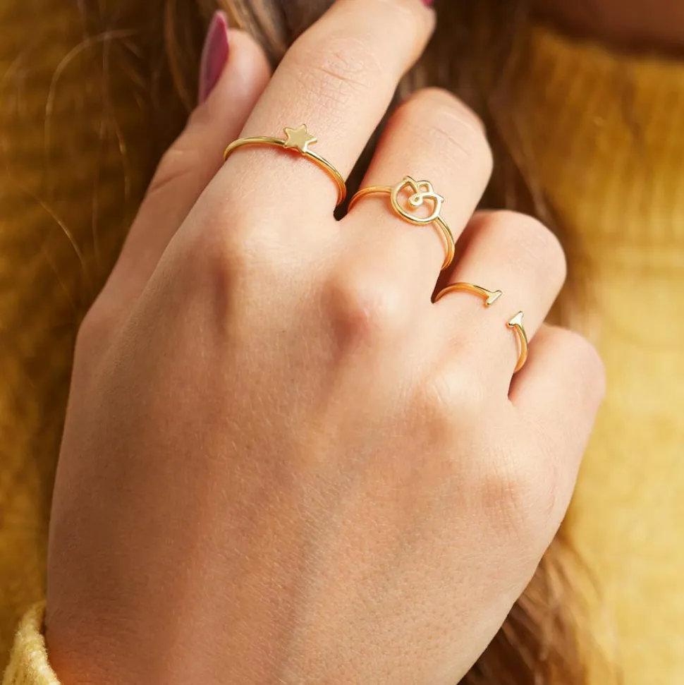 Sternring aus vergoldetem Sterlingsilber LSR0046