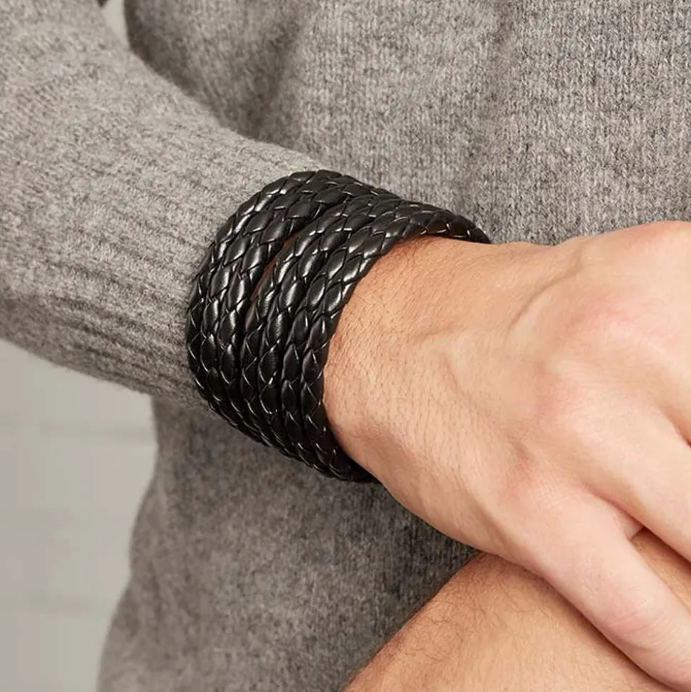 7-Strängiges-Echtleder Armband im coolen Design LB0346