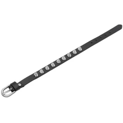 Stylisches schwarzes Lederarmband mit Spikes LB0347