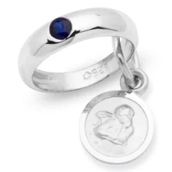 Taufkette 925 Silber Saphir Engel KTR0049SLK
