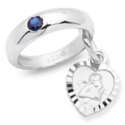 Taufkette: 925 Silber Saphir Engel KTR0041SLK