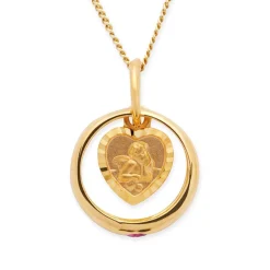 Taufkette 333er Gold mit Rubin Engel KTR0007SLK