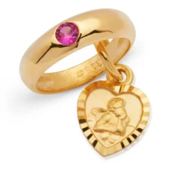 Taufkette 333er Gold mit Rubin Engel KTR0007SLK