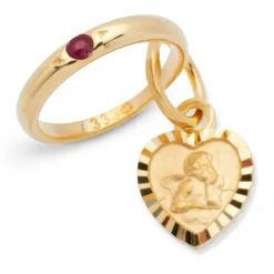 Taufkette 333er Gold Rubin Engel KTR0026SLK