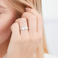 Teilpolierter Damenring 925er Silber R8580czSL