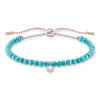 Textilarmband mit türkisen Perlen und Zirkonia A1987-905-17-L20V