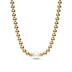 Timeless Damen Kugelkette mit Perle, IP Gold 363176C01-45