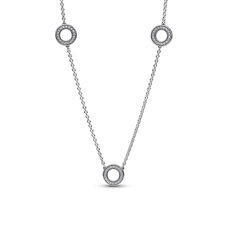 Timeless Damenkette Kreise aus Sterlingsilber, Zirkonia 393162C01-50