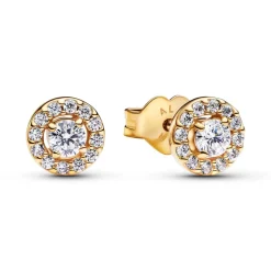 Timeless Halo-Ohrstecker für Damen, vergoldet, Zirkonia 263019C01