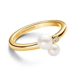 Timeless Ring für Damen mit Perlen, Zirkonia, IP Gold 163156C01