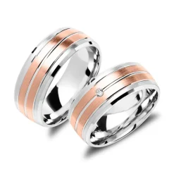 Trauringe aus 925er Silber rosé R8587s