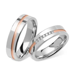 Trauringe aus Sterlingsilber rosé R8591s