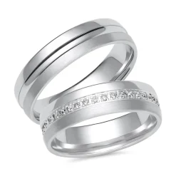 Trauringe aus Weißgold oder Platin mit 39 Brillanten ER0091s