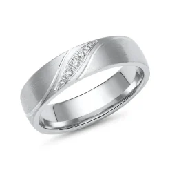 Trauringe aus Weißgold oder Platin mit 5 Brillanten ER0033s