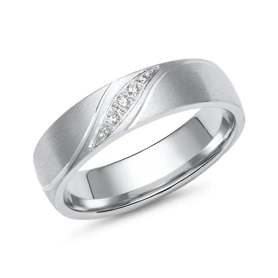 Trauringe aus Weißgold oder Platin mit 5 Brillanten ER0033s