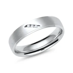 Trauringe aus Weißgold oder Platin mit 3 Diamanten ER0061s