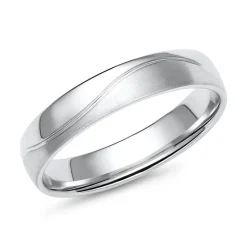 Trauringe aus Weißgold oder Platin mit 3 Diamanten ER0017s