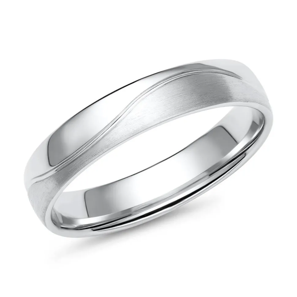 Trauringe aus Weißgold oder Platin mit 3 Diamanten ER0017s