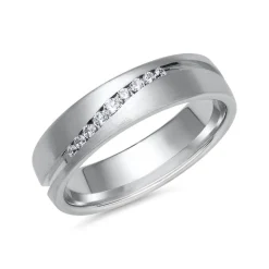 Trauringe aus Weißgold oder Platin mit 9 Brillanten ER0043s